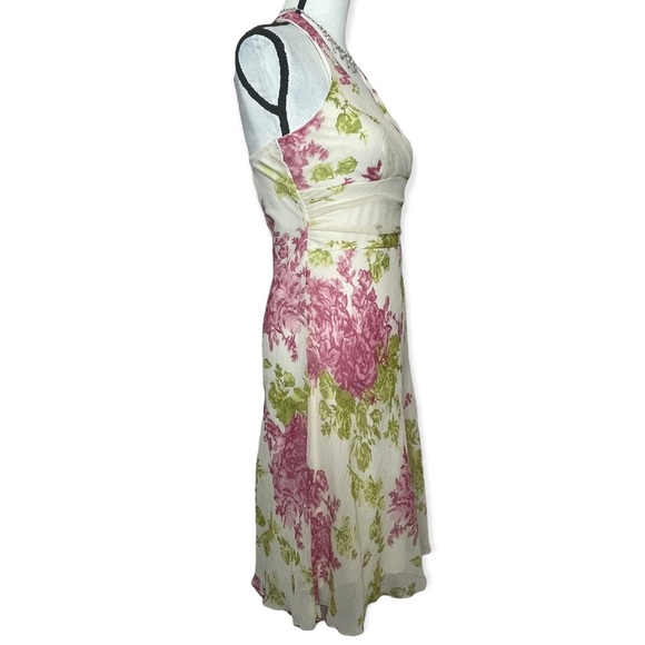 Xtraordinary Y2k Vintage Chiffon Halter Floral Dress Size 7 - Picture 7 of 12